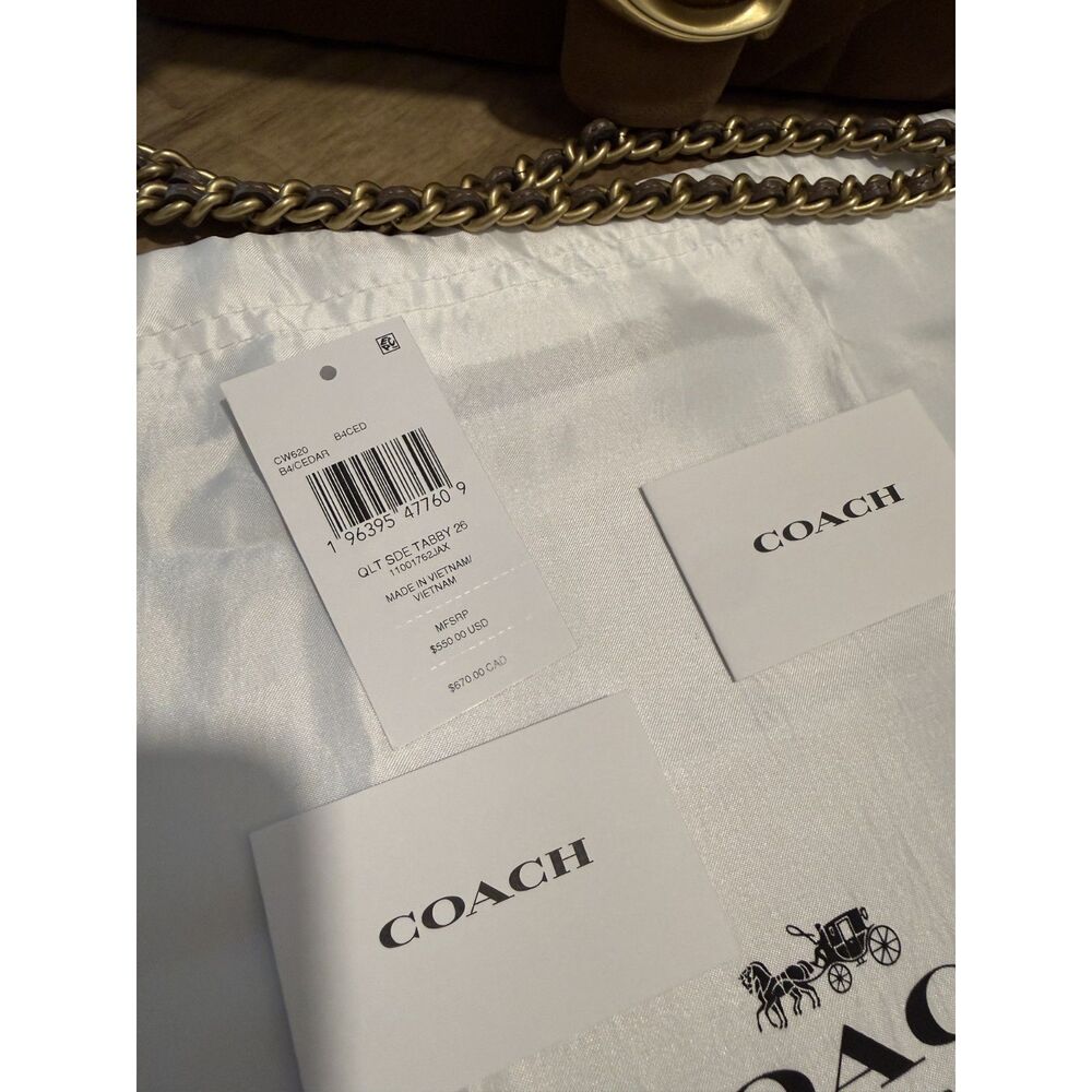 Coach Tabby 26 Suede Shoulder Bag Cedar - Picture 6 of 7